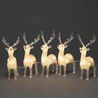 Light Up Reindeer/Peguins/Robin  Family Set of 5 White LED Lights Indoor Outdoor