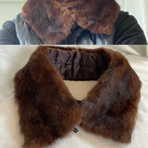 Vintage Mink Fur Collar Scarf Brown 24 x 4" - Picture 1 of 14