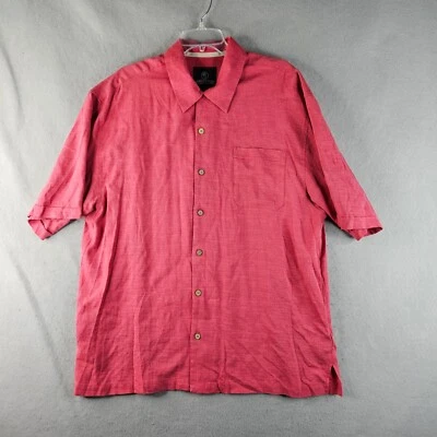 Рубашка мужская шелковая Jamaica Jaxx очень большая красная прибрежная гавайская курортная круизная - Изображение 1 из 4