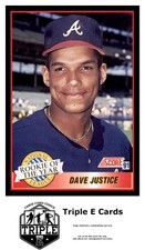 1991 Score #880 Dave Justice Atlanta Braves ~A3P