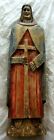 Antique Vintage Primitive Folk Art Wood Hand Carved Painted Knights Templar 20"