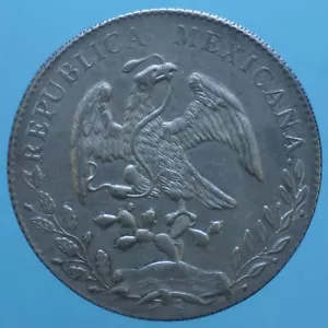 MEXICO MEXICO CITY 8 REALES 1890 ARGENTO SILVER COIN SPL CURRENCY COLLEZIONE - Foto 1 di 2