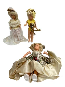 Beautiful VR Mint 1950s Plastic Molded Arts 7.5" Dolls Sleeping Eyes Lot of 3 - Picture 1 of 11