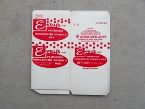 Vintage NEW 1960's-70's EVEY'S Dairy Half Pint Paper Milk Bottle Altoona Pa - Picture 1 of 1