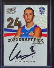 2023 Select AFL Legacy Charlie Clarke Draft Pick Signature Gold #63/90