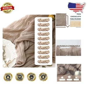 Elegant 10 Pack Cheesecloth Table Runner 35x120 for Bridal Showers & Events - Picture 1 of 9