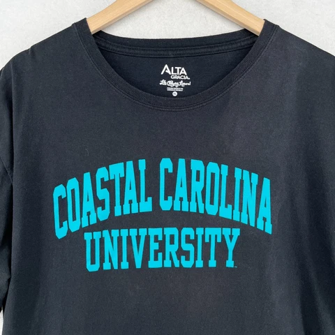 COASTAL CAROLINA UNIVERSITY CHANTICLEERS T-Shirt Mens XL Crewneck Cotton Black Cover
