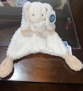 Mary Meyer White Bunny Rabbit Plush Lovey Fleece Satin Ears Toy - Picture 1 of 4