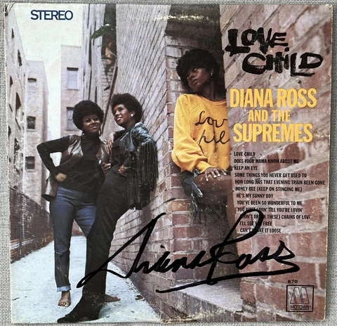Diana Ross Signed In Person LOVE CHILD Vinyl Record LP - Authentic Cover