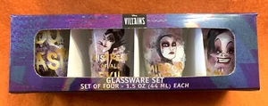 Disney Villains Glassware Set of Four - 1.5 oz (44 ml) each - Shot Glasses - NIB - Picture 1 of 9