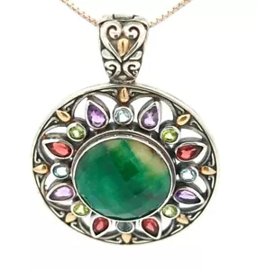 Video Samuel B 18K Gold 925 Sterling Silver Natural Artisan Gemstone Pendant - Picture 1 of 3
