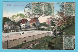 GERMANY PPC tennis court Kiel 1920 Dietrichsdorf Holstein to Netherlands - Picture 1 of 2