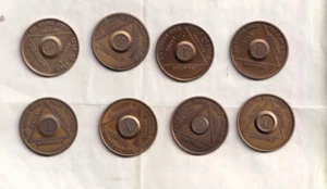 8 Alcoholics Anonymous Medallions with AA reverse - Picture 1 of 2