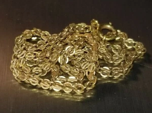  Antique SHORT 14K Yellow Gold Fancy Loop Necklace Chain 6.9 Gr - Picture 1 of 12
