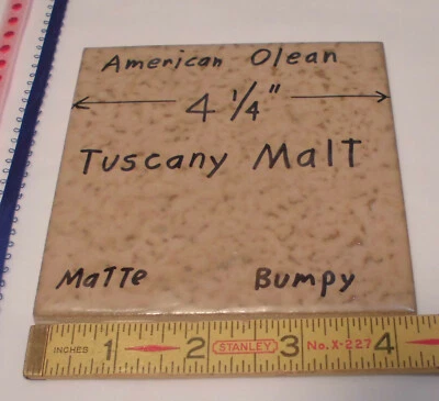 1 件 *Brownest-Malt* Bumpy 陶瓷瓷砖;托斯卡纳;美国奥林 4-1/4 全新无标签  — 第 1/4 张图片