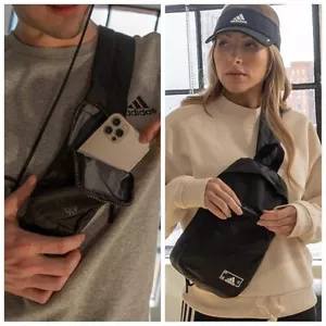 Adidas Sling Crossbody Bag Essentials 2 - mit Handytasche - Neu mit Etikett UK - Schwarz - Bild 1 von 6