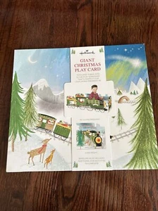 VINTAGE HALLMARK GIANT PLAY CARD CHRISTMAS CARD! TRAIN DISPLAY • ACTIVITY CARD! - Picture 1 of 5