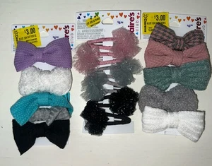 New Lot of 3 Claire’s Club Girls Hair Clips & Bows New With Tags - Picture 1 of 7