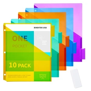 Confezione da 10 Divisori in Plastica con Tasca Frontale, 5 Tavole Inserbili Poly Pocket Divi... - Foto 1 di 6