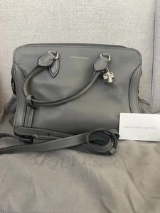 Alexander McQueen Skull Padlock Leather Tote 2way Shoulder Bag Dark Green - Picture 1 of 7