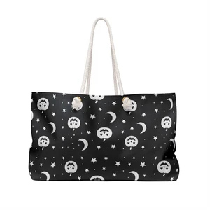 Halloween Black White Pumpkin Moon Star Weekender Tote, Oversized Travel Bag - Picture 1 of 6