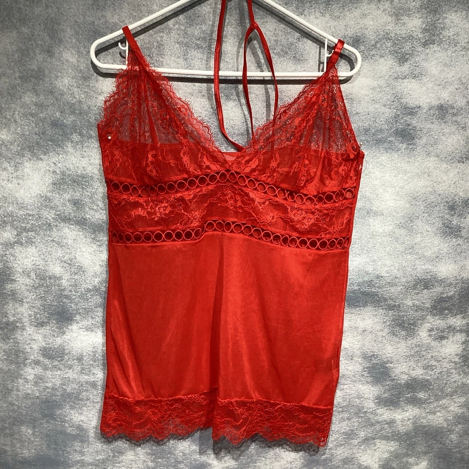 Elegante Momentos Lencería de Encaje Rojo Talla 3XL Camisón Babydoll Vestido y Tanga Foto 1 de 4