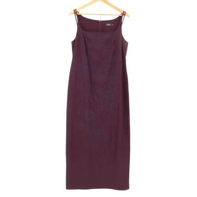 Maxi Vestido Y2K Floral Mandala Vintage Noche Nuevo Año Nuevo Capricho Ciruela Baile de graduación Talla 14 Foto 1 de 4