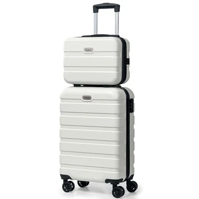  Juego de 2 piezas de equipaje de mano PC ABS rígido juego de 2 piezas (14/20) blanco Foto 1 de 4