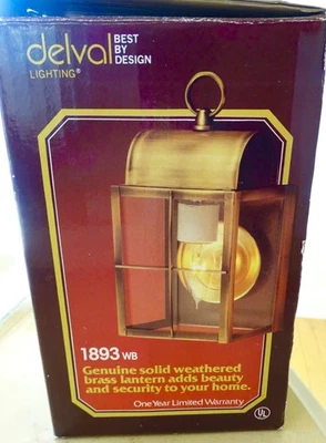 Delval Lighting 1893WB Genuine Solid Weathered Brass Lantern NEW - Image 1 of 3