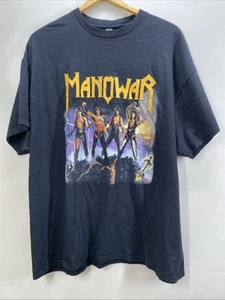 Manowar Fighting The World Heavy Metal Schwarz Kurzarm T-Shirt Herren XXL 50" - Bild 1 von 7