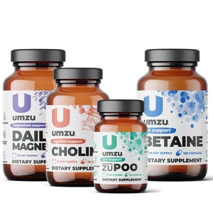 UMZU Cleanse Bundle: Choline, zuPoo, Daily Magnesium & Betain HCl - Picture 1 of 8