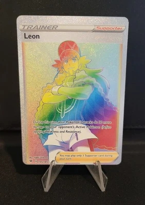 Pokémon: Vivid Voltage - Leon (Secret) Rainbow Rare #195 - Miscut Error Card - Image 1 of 2