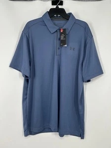 Polo Under Armour Loose Heatgear manica corta tinta unita blu uomo taglia 2XL - Foto 1 di 6
