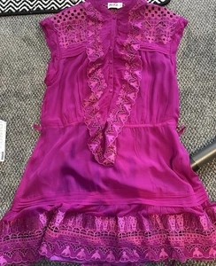 Alice by Temperley Dark Pink/Cerise 100% Silk Dress Special Occasion, Size 14 - Picture 1 of 10