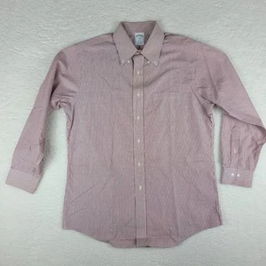 Brooks Brothers Shirt Mens 16 2/3 Burgundy Red Regent Non Iron Dress Cotton * - Picture 1 of 10