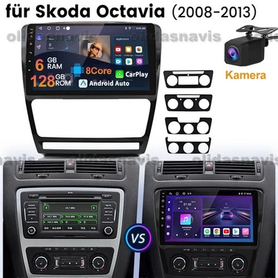128GB Für Skoda Octavia II 1Z3 1Z5 2008-2013 Android 8Kern Autoradio Carplay GPS - Bild 1 von 4