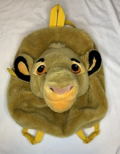 Vintage Disney Simba Plush Backpack Bag Soft 3D The Lion King Rare Rucksack - Picture 1 of 11