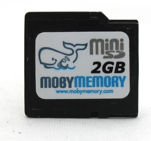 2GB MOBY MEMORY MINI SD MINISD MEMORY CARD FOR MOBILE PHONES CELL PHONES ETC - Picture 1 of 2