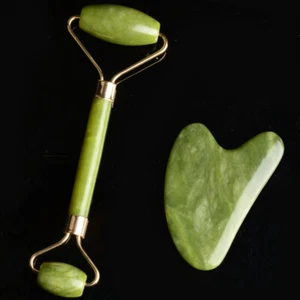 Facial Jade Stone Roller Guasha Tools Beauty Tool Face Body Neck Massager - Picture 1 of 12