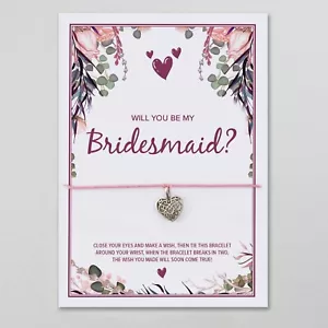 Will You Be My BRIDESMAID Proposal Card | Wish Bracelet Card | Flowergirl Gift - Picture 1 of 30