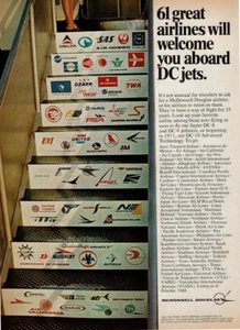 1969 Vintage Print Ad McDonnell Douglas 61 great airlines will welcome DC jets - Picture 1 of 2