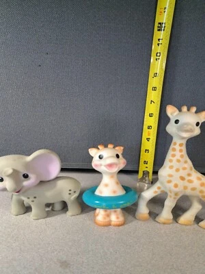 Mordedor de jirafa Sophie vintage chirriante, juguete de baño y mordedor de elefante #2802L260 Foto 1 de 4