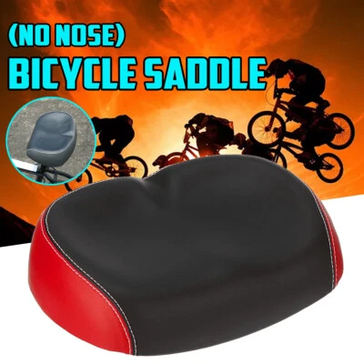 Sillín sin nariz para bicicleta bicicleta ancho grande suave cómodo cojín de asiento de PU Foto 1 de 4
