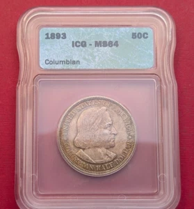 1893 MS64 Columbian Exposition Silver Half Dollar 50c ICG 250237 - Picture 1 of 4