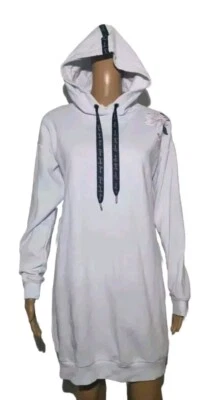 KLEID SWEATKLEID HOODIEKLEID VON BENCH IN WEIß GEMUSTERT GR. 36/38 NEU B137 - Bild 1 von 4