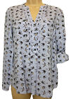OASIS 8 Vgc lilac bird print long sleeve button up blouse