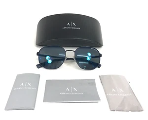 Armani Exchange Sunglasses AX2036S 6099/55 Matte Blue Frames Mirror Blue Lenses - Picture 1 of 13