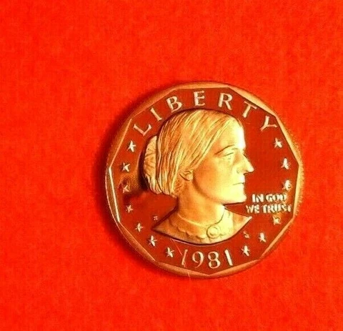 1981  - S  Proof Susan  B. Anthony Dollar   Gem Cam.  Nice Coin  Free Shipping Cover