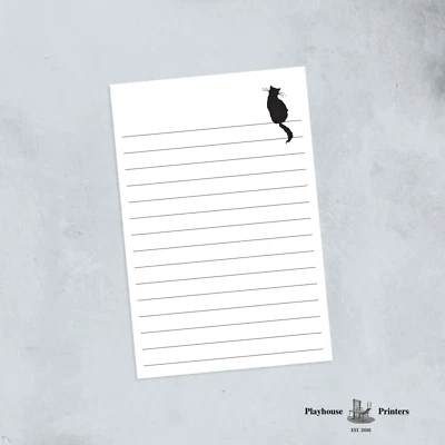 4 x 6 Lined Notepads | Cat Design 2 | 60# opaque paper | 60 sheets/pad (5 pack) - Image 1 of 3