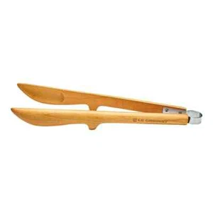 Le Creuset Maple Wood Slim Tongs Stand Hygienic Cooking Tool 27cm From Japan New - Picture 1 of 3